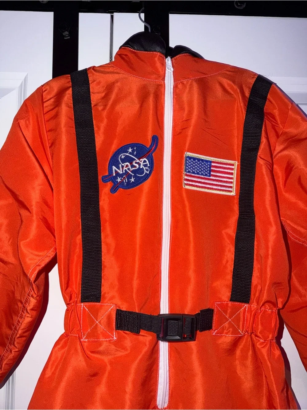 Kids NASA Astronaut Costume Orange Jumpsuit + Helmet Size 8/10